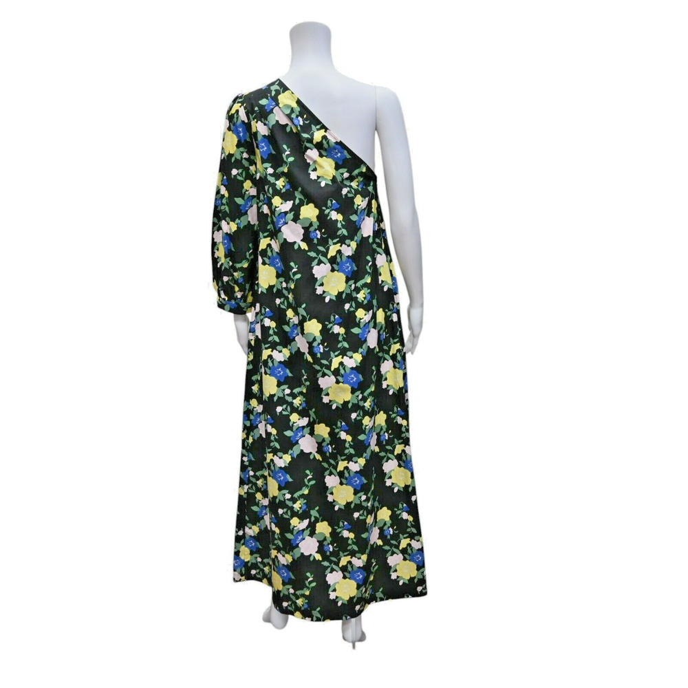 Pearl By Lela Rose Dress Size 4 Black Yellow Pink Blue Floral One Shoulder - Picture 5 of 6